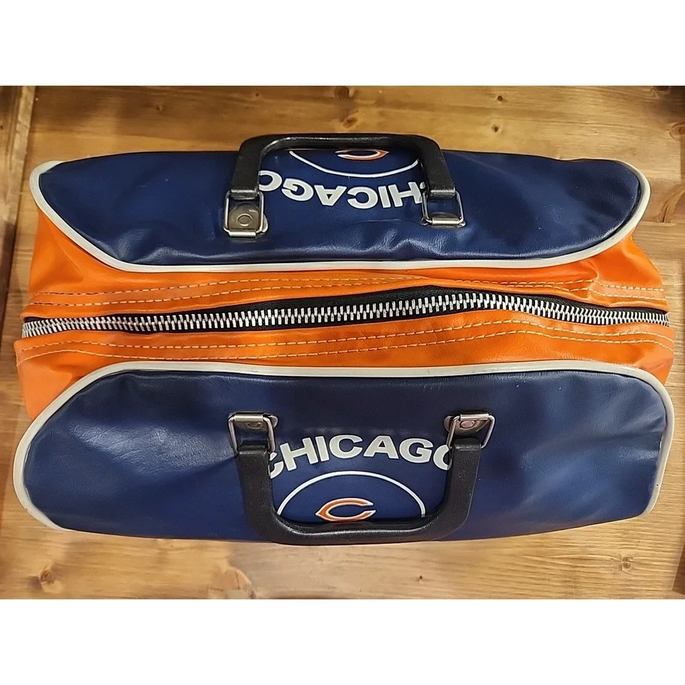 Vintage Chicago‎ Bears 1970's NFL Football Rare Leather Gym Duffel Bag
